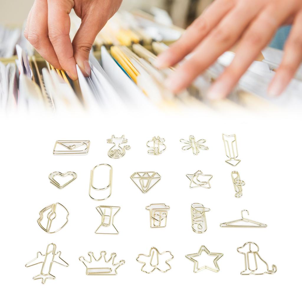 100 шт., фигурные скрепки для бумаг, предотвращающие скольжение, милые декоративные металлические закладки, скрепки для документов