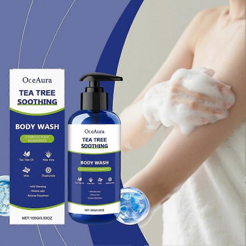 Natural Tea Tree Body Wash Pump Soothes Itching Healthy Skin Hypoallergenic