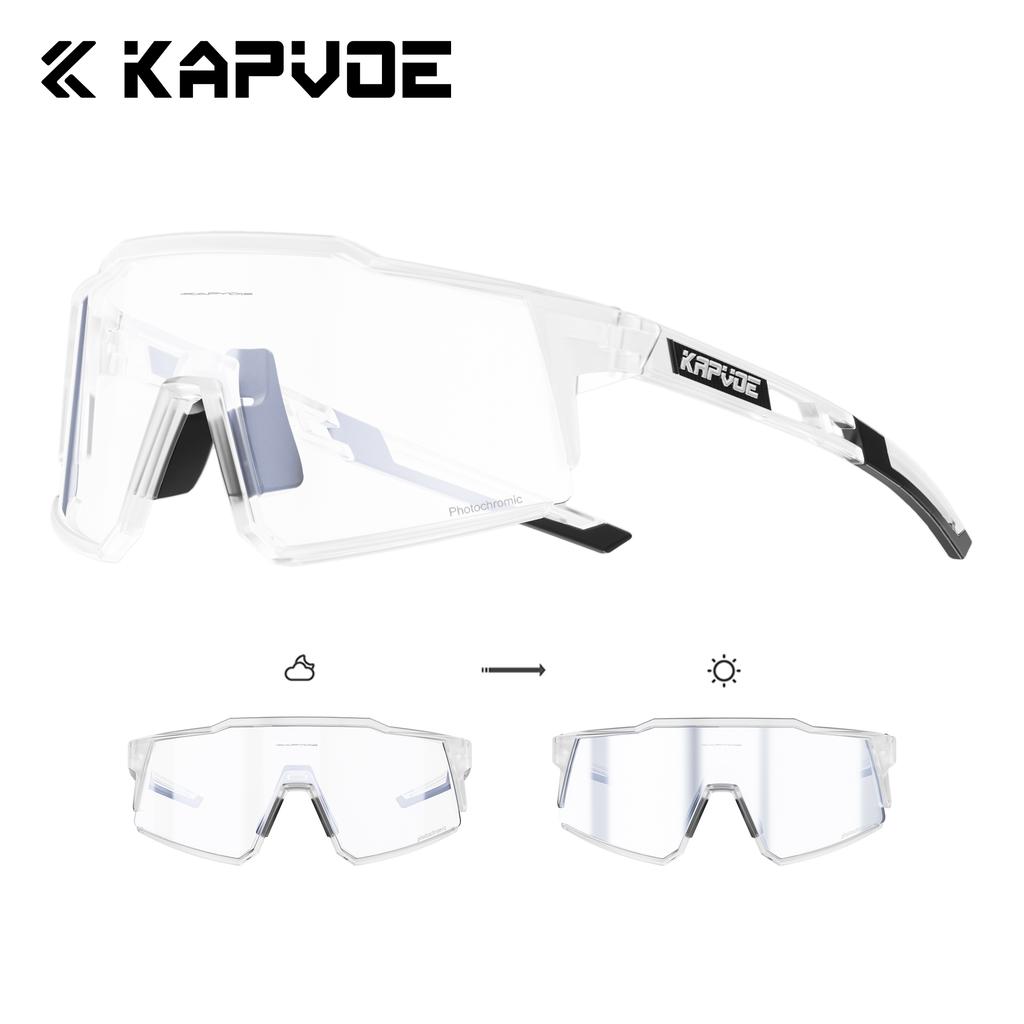 Фотохромные солнцезащитные очки Kapvoe для мужчин, велосипедные очки UV400, прозрачные для горного велосипеда MTB, переходящие, спортивные очки для женщин