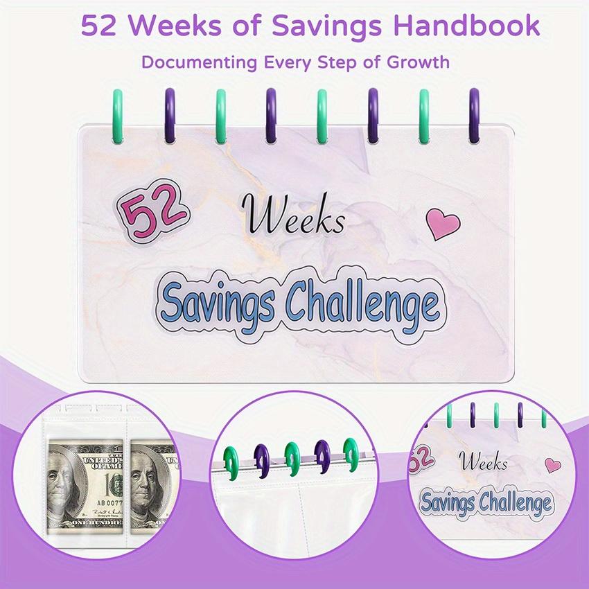 1pc 52 Week Money Saving Challenge Binder Reusable Budget Binder Storage Challenge Book High-Quality Durable Toy
