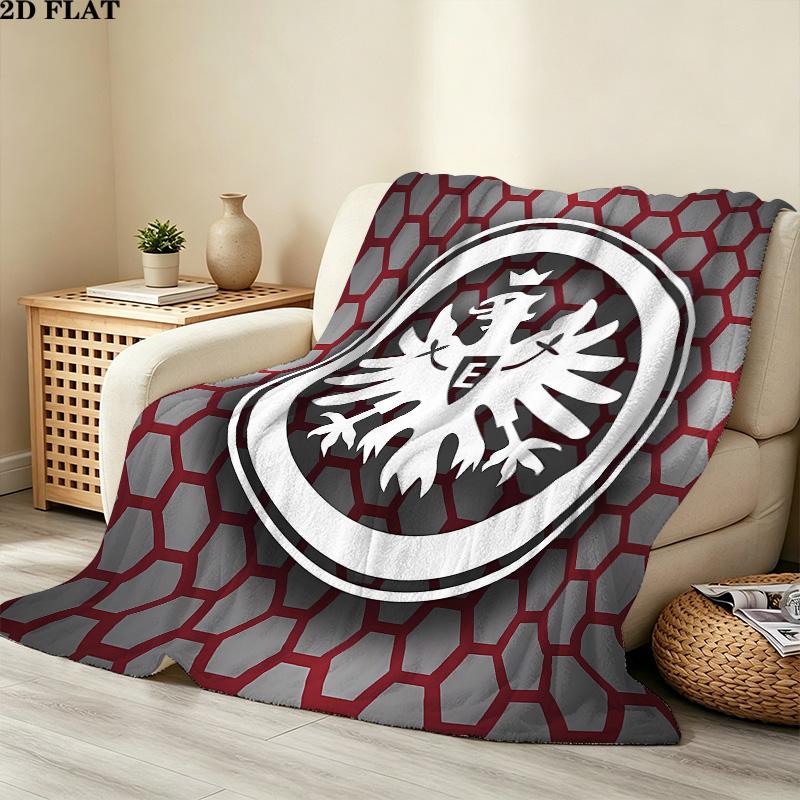 1PC Frankfurt Football Patterned Flannel Blanket Suitable For All Seasons For Home Decor Warmth And Comfort Gifts Holiday Present