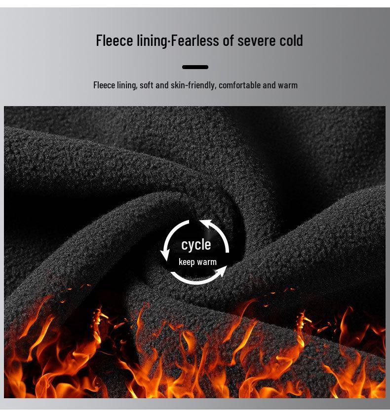 Мужская утепленная куртка на флисовой подкладке: Осень/Зима, Воротник-стойка, Большой размер, Модная верхняя одежда