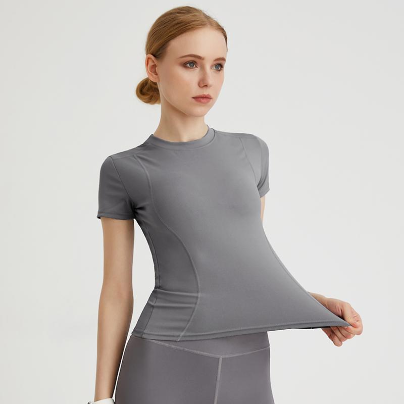 Yoga Shirts Women Quick Dry Seamless Running Tops Tight Workout Gym Short Sleeve Fitness Sports