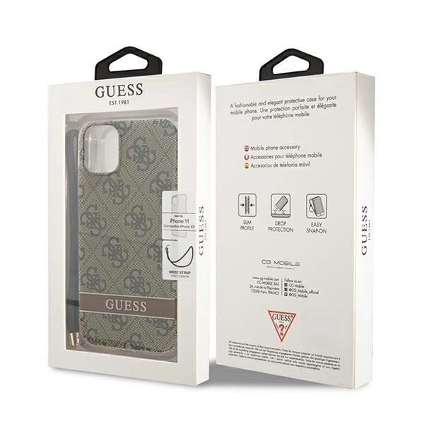 Etui Guess Guohcn61H4Stw Na Iphone 11 - Brązowe 4G Print Strap