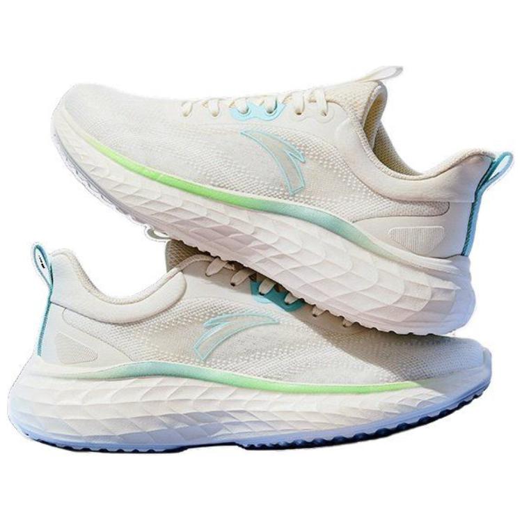 New Anta Cushioning Abrasion Resistant Breathable Low Top Running Shoes Women's Ivory White 922425510-1