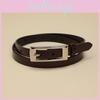 Ladies Trendy Leather Belt With Alloy Closure And Geometric Style For Business And Outings