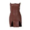 New Style Women's Clothing PU Leather Personalized Strapless Sexy Tight Hip Sleeveless Backless Dress for Women