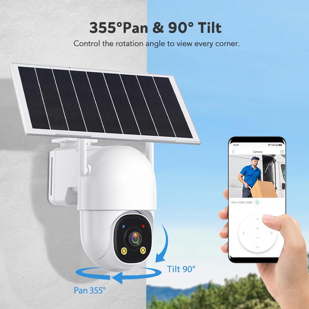 CamHiPro Solar-Powered PTZ Dome Camera: Low-Energy European & American Version