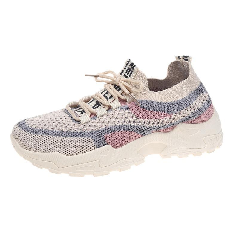 Распродажа женской обуви 2024 года, новые женские туфли на шнуровке из вулканизированной кожи, осенние дышащие сетчатые разноцветные повседневные прогулочные туфли на открытом воздухе