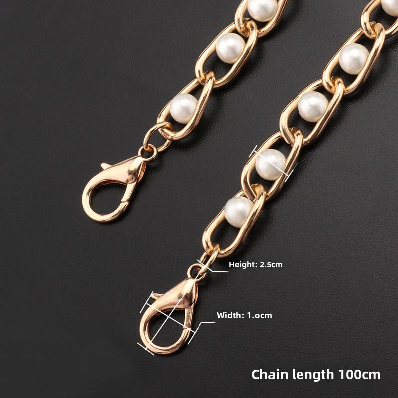 Декоративная сумка-цепочка с жемчугом и металлической цепочкой для аксессуаров своими руками