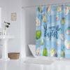 1PC Easter Bunny Easter Egg Decoration Shower Curtain, Playful rabbit theme With 12 hooks,Spring Holiday Bathroom Decoration