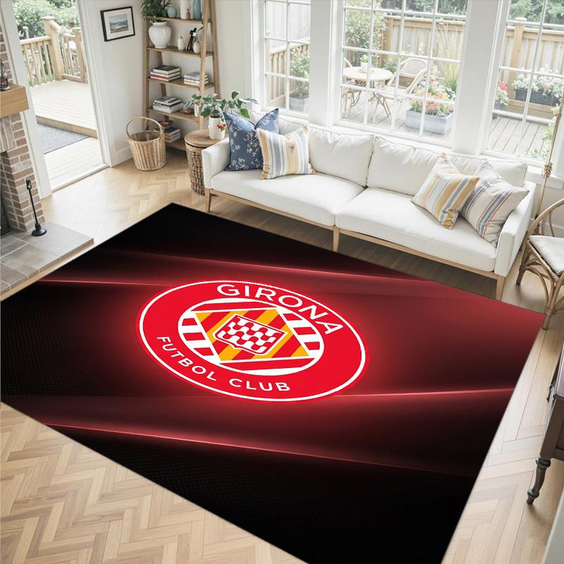 Дизайн Girona FC Кристальный Велюровый Ковер Уютный Не?Нескользящий ковер с принтом для спальни, гостиной, прихожей