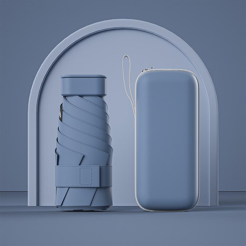 UPF50+ Mini Folding Umbrella Vinyl Small Sun Shade Umbrella Pocket Rain Travel Umbrella Ultraviolet Protection Capsule Parasol