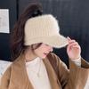 New Arrival Women's Hat Autumn Winter Knitted Visor Plush Lining, Warm Thickened Outdoor Sport Cap