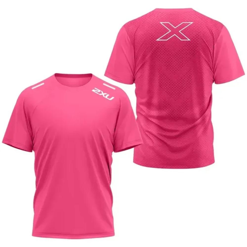 Мужская спортивная футболка 2XU с быстрым высыханием для активного отдыха и фитнеса, мужская дышащая футболка с коротким рукавом для тенниса, легкий свободный топ для бега