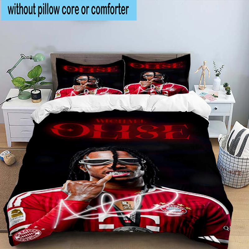 3PCS Michael Football Star Bedding Set,Including 1pc Duvet Cover And 2pcs Pillowcases Perfect for Bedroom, Dormitory, Fan Christmas gift