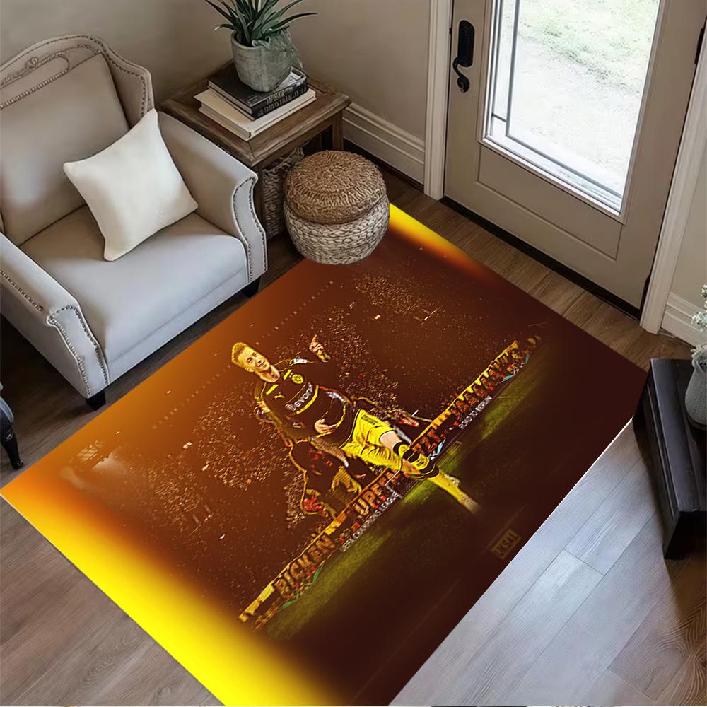 Soccer Player Action Area Rug Perfect for Entryway Hallway Foyer Study room Anti-slip Rug Decorate Offices Spiritual Gift