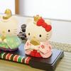 Fukubeya Seto Ware Hello Kitty Standing Hina Dolls with Pedestal | Hinamatsuri (Doll Festival) Ceramic Figurine, Compact, Made in Japan