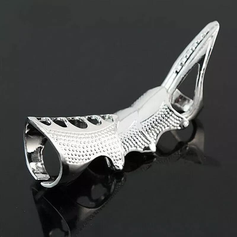New Imixlot Punk Ring Rock Scroll Joint Armor Knuckle Metal Full Finger Claw Rings Halloween Ring Set