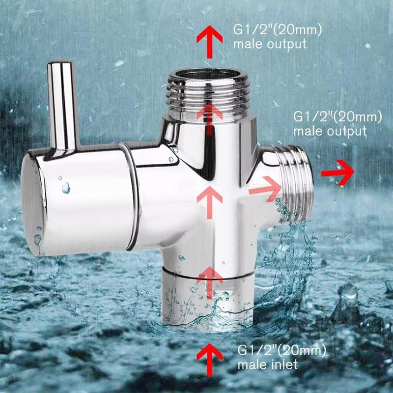 Переключатели для душевой лейки G1/2" Разделитель воды Регулируемый трехходовой клапан для ручной насадки для смесителя Аксессуары для ванной комнаты Переключатель для душа