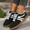 Большие размеры женские ретро повседневные модные спортивные туфли с круглым носком для бега на плоской подошве