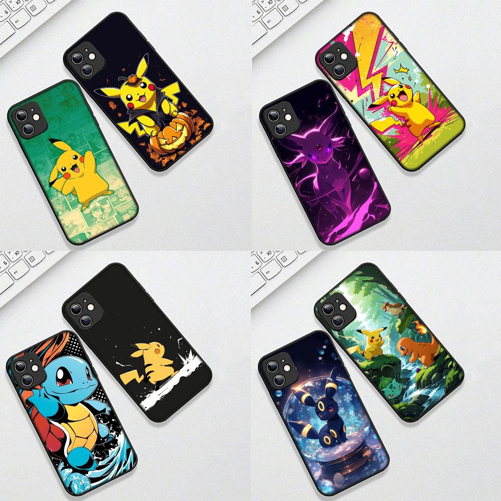 Чехол-кейс Mew P-Pikachus P-Pokemons GO для Apple iPhone 16 15 14 11 Pro Max 7 8 Plus SE2 SE3 SE 2022 2020