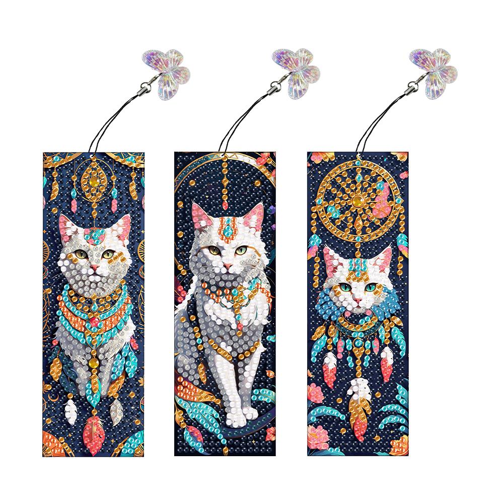 3Pcs Animal Patterns DIY Diamond Painting Bookmark Diamond Bookmark Art Projects for Readers Home Office Book Decor & Gift Idea