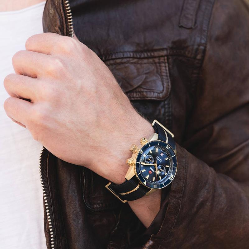 RADO радар часы мужские автоматические механические серия Captain Cook 300 водозащита швейцарские часы отображение даты синий циферблат бронзовый корпус R32146208