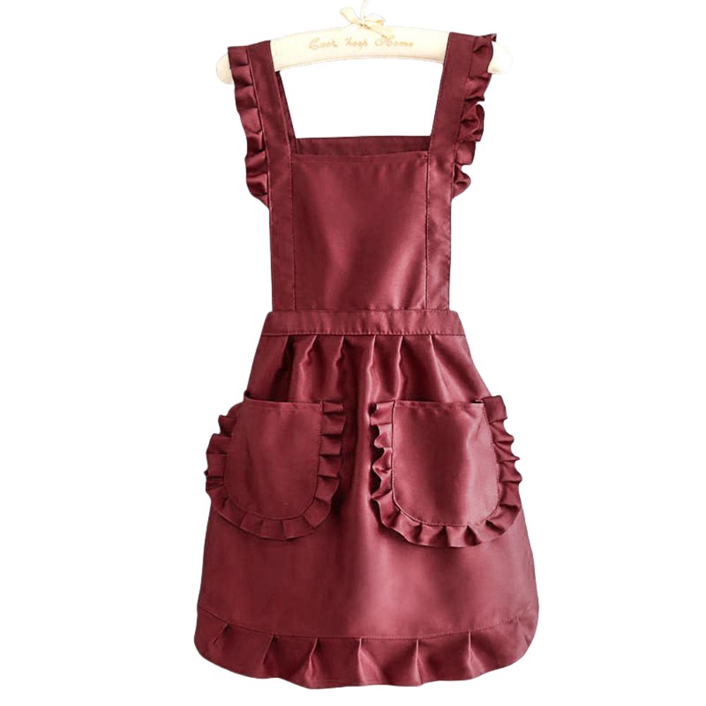 Cotton Lace Aprons Waterproof Art Painting Apron Lovely Cooking Aprons for Florist Shop