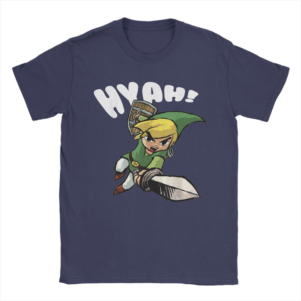 Zeldas Link Hyah Poster T Shirts Unisexs  Pure Cotton Novelty TShirts Round Collar  Tees Short Sleeve Tops Gift Idea