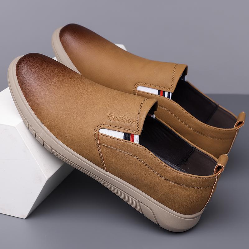 Мужские кожаные мокасины, нескользящая обувь для ходьбы, удобная повседневная обувь для мужчин, для работы, офиса, мужские туфли на плоской подошве