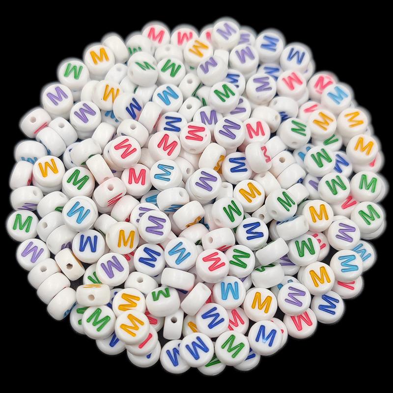 Товары для домашней вечеринки, 50 шт., 7 мм, красочные буквы, оптовая продажа, свободные бусины, изготовление ювелирных изделий, ожерелье, браслет, сделай сам, для кулона