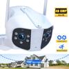 2024 Новая Wi-Fi IP-камера с двумя объективами, наружная широкоугольная панорамная камера 180 ° 4K 8MP HD с автоматическим отслеживанием, мини-камера видеонаблюдения, видеонаблюдение