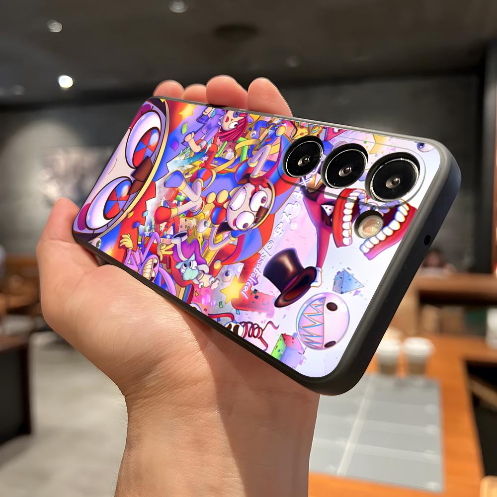 Потрясающий D-Digital C-Circus Чехол для телефона Samsung A56 A36 A26 A16 A15 A25 A35 A55 A14 A34 A24 A54 Черный Мягкий Чехол