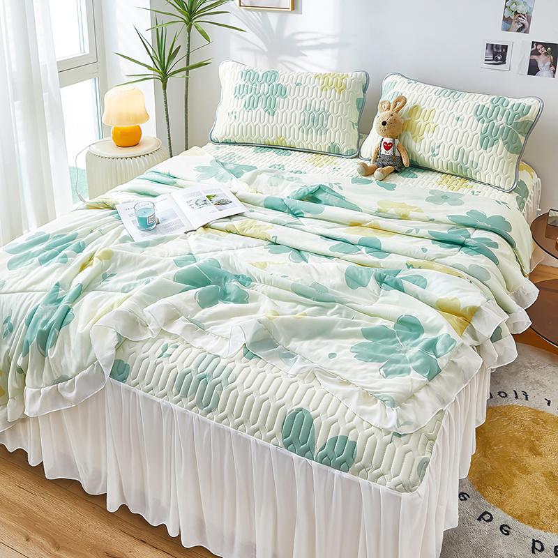 Домашний текстильный латексный чехол для матраса освежающий прохладный коврик комплект из 4 предметов моющийся коврик из ледяного шелка подзор для кровати домашний кондиционер одеяло мягкий коврик