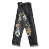 RogueWave Новые Японские Хипстерские Ретро Хип-хоп Модные Джинсы с Принтом Уличный Стиль Повседневные Зауженные Прямые Вышивка Y2k Принт Отстрочка Брюки