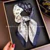 Polka dot small square scarf, silk scarf, women's matching shirt, sunscreen, headband, neck protection, neck circumference, square tulle scarf, scarf.