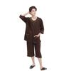 Комплект одежды для отдыха Фуука Профессиональное использование В отеле (Сухая сетка/Рукава три четверти/Длина три четверти) (Унисекс/Коричневый) Совместимый с льном,