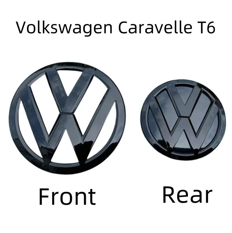 Горячий Комплект для Преобразования Передней Решетки и Логотипа Багажника Volkswagen Caravelle T6 2015-2021 из ABS Глянцевого Черного Цвета Замена Эмблем Авто Аксессуар