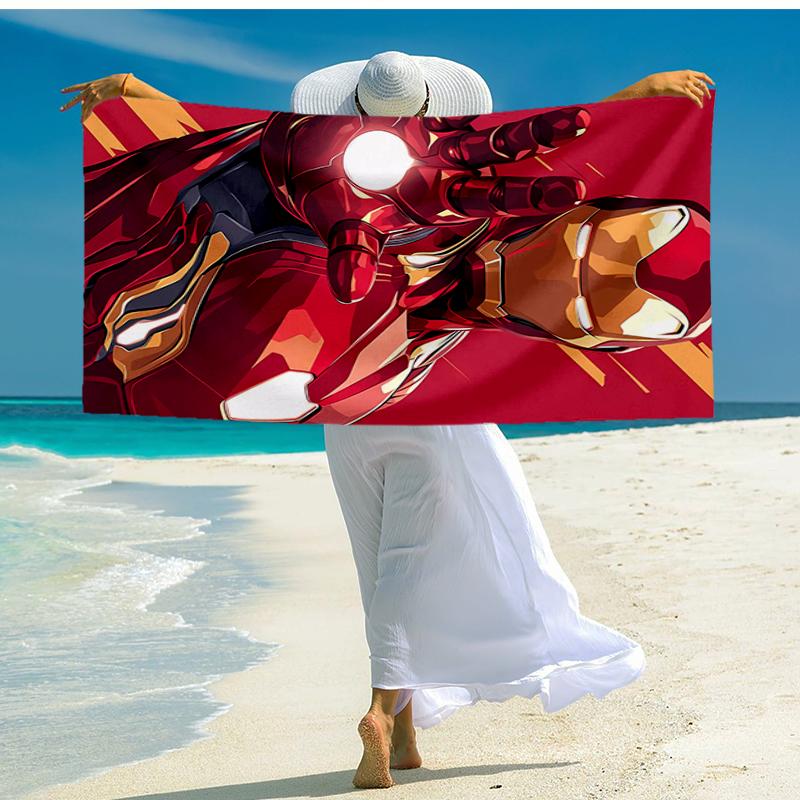 Ultra-Soft Beach Towel with Iron-Man Theme,Ideal for Pool - Camping, Diving - Perfect Travel Essential, Vibrant Beach Towel.