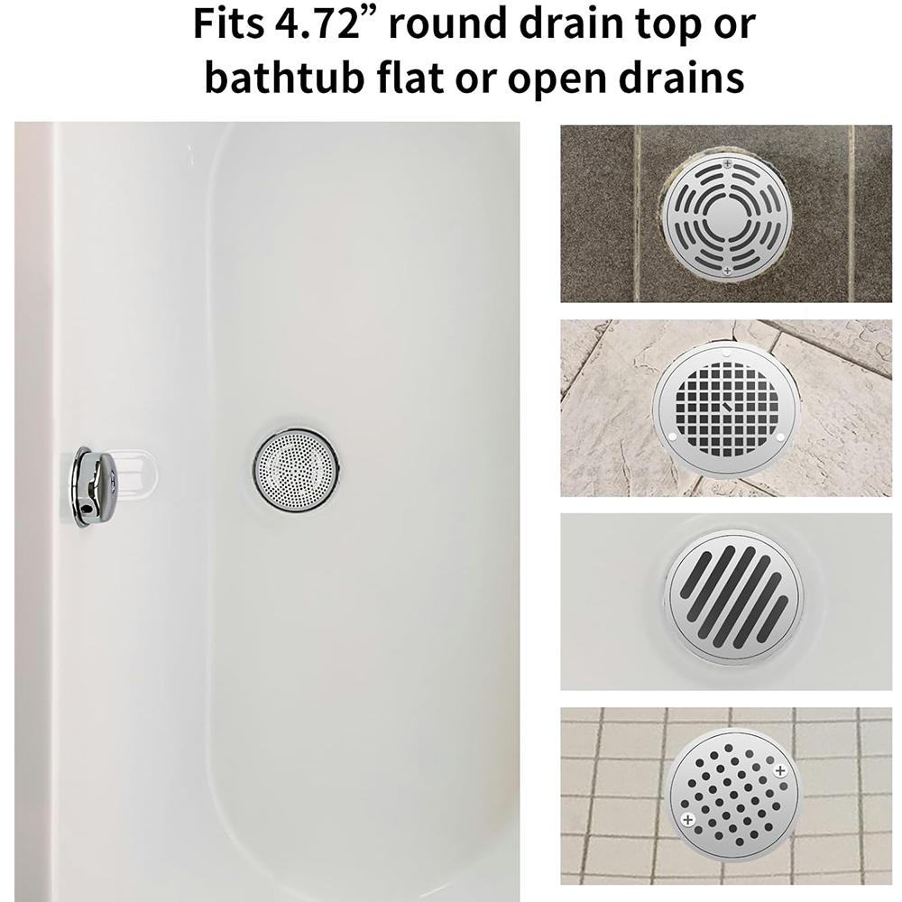 Новый Прочный 2 шт. 4,72 дюйма Нержавеющая Сталь Слив для Душа Уловитель Волос с Силиконовым Ободком