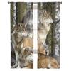 Тюлевые шторы с волком и лесными животными для гостиной, вуаль, прозрачная оконная занавеска для спальни, шифоновые шторы для кухни