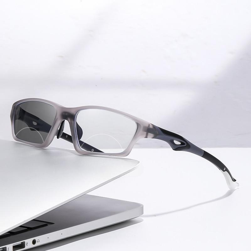 Fashionable Far And Near Dual-Use Photochromic Presbyopia Glasses For Sports Outdoor Sports Cycling Anti Slip Diopter To +4.0