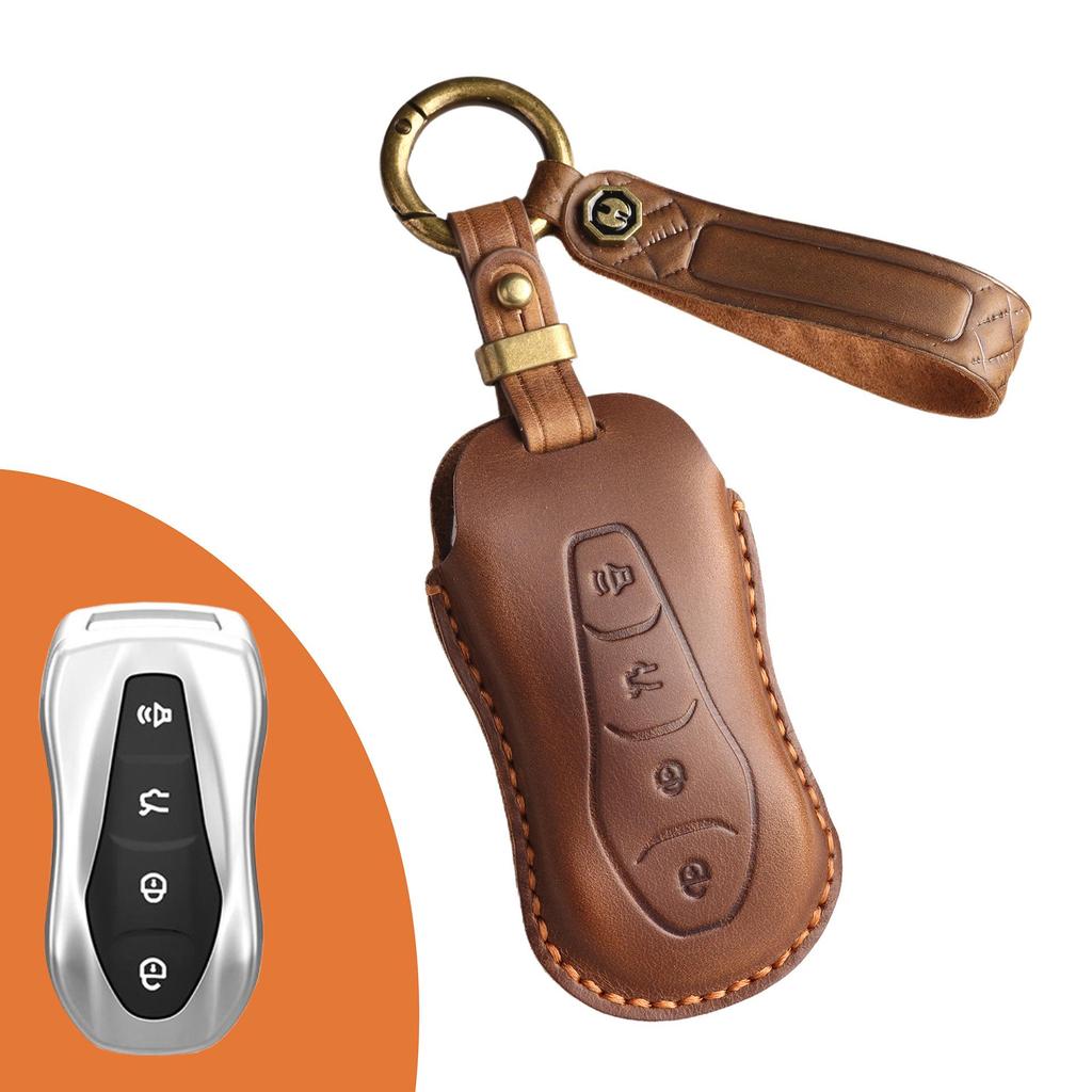 Кожаный чехол для ключа ручной работы в ретро-стиле для Geely Xingyue & Boyue Pro