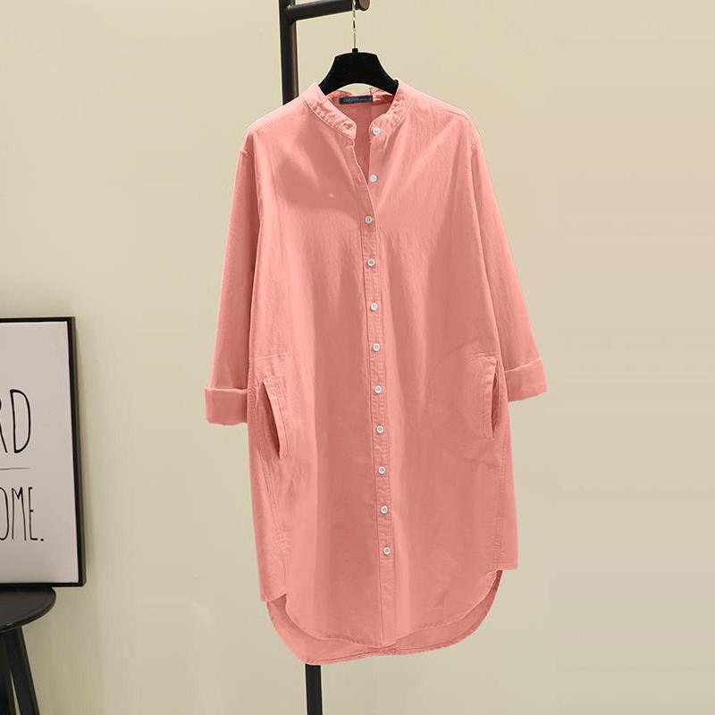 Women's Multi-color Cotton Long Sleeve Korean Style Layered Shirt - Spring/Autumn 2025