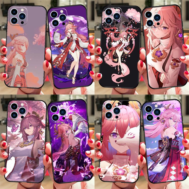 Чехол Genshin Impact Яэ Мико для Huawei Nova Y73 Y72 Y90 Y70 Y60 Y91 Y61 12s 12i 11i 8i 9 10 SE P40 Lite P60 P30 Pro