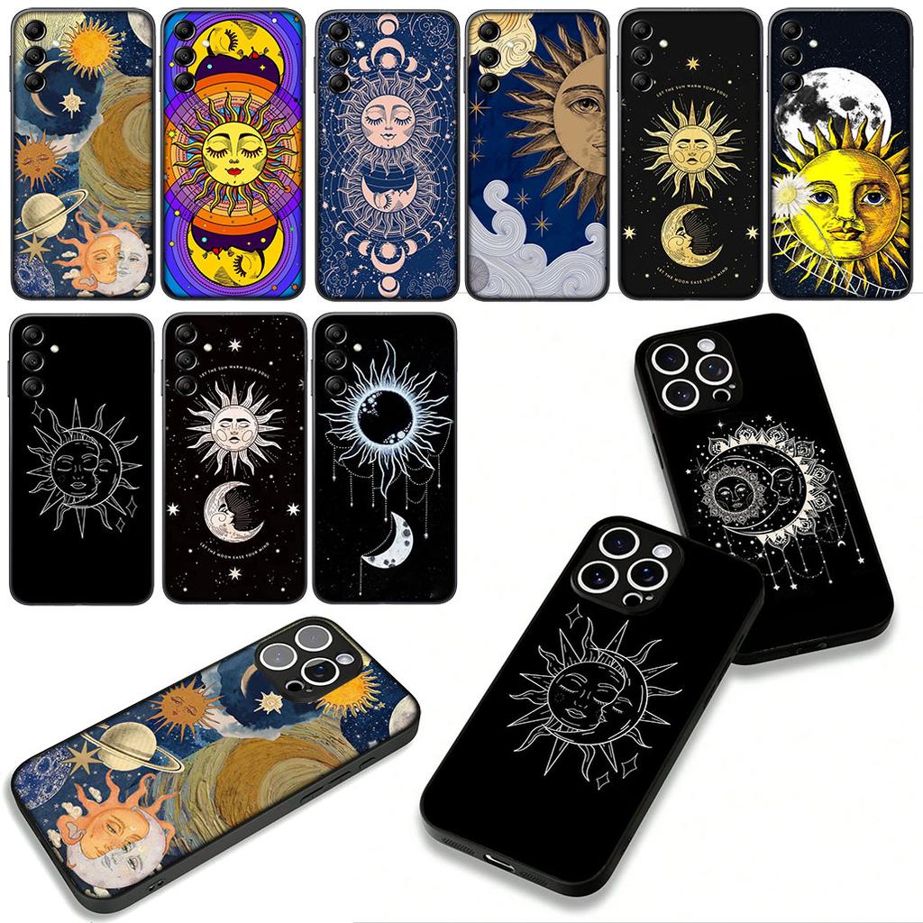 Для OPPO A54 A40 A60 A80 A18 A16 A17 A38 A78 A79 A57 A55 A96 A15 A12 Чехол для телефона Смешное лицо Солнце Луна Корпус