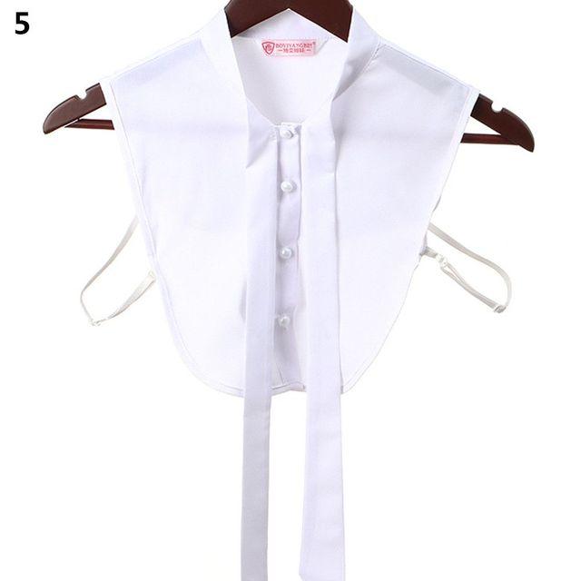 Front Tie White Fake Collar Stand Beads Detachable Collar Fake Women Vintage Crystal Lace Ladies False Blouse Collar Half Shirt