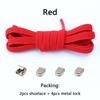 NO.8 4Pcs Metal Buckles No Tie Shoelaces Elastic for Sneakers One Size Fits All Adult Kids Quick Laces Lazy Sport Rubber Shoestrings