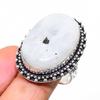 Natural Rainbow Moonstone Gemstone Handmade 925 Sterling Silver Ring Size 7 c5A49